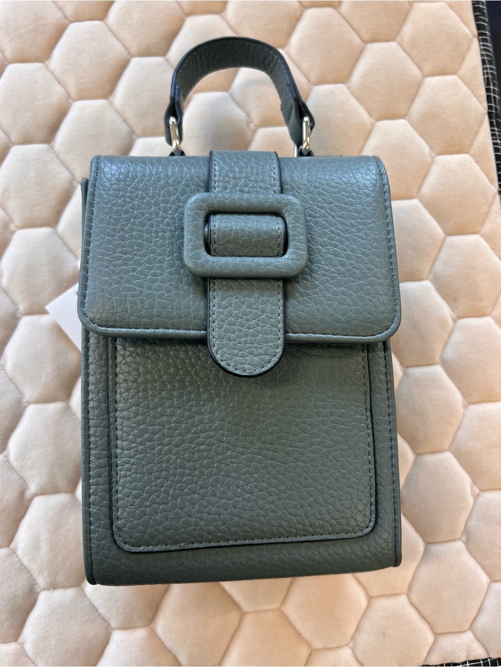 Slate blue  Leather Top-Handle Crossbody Bag